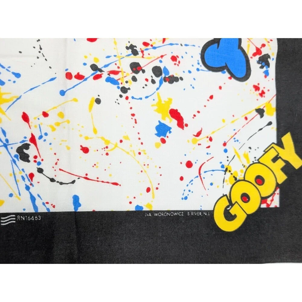 4 Disney J.A. Woronowicz Mickey Minnie Goofy Donald Pluto Bandanas Handkerchief